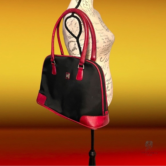 DVF Diane Von Furstenberg Spectator City Bag Black W Maroon OS - Picture 1 of 6